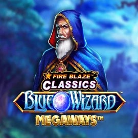 Fire Blaze Blue Wizard Megaways slot visual from Rarestone Gaming available on rizzcasino-nl.com