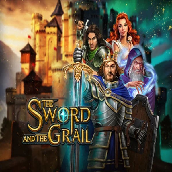 The Sword and the Grail slot logo by Play'n GO at Rizz Casino